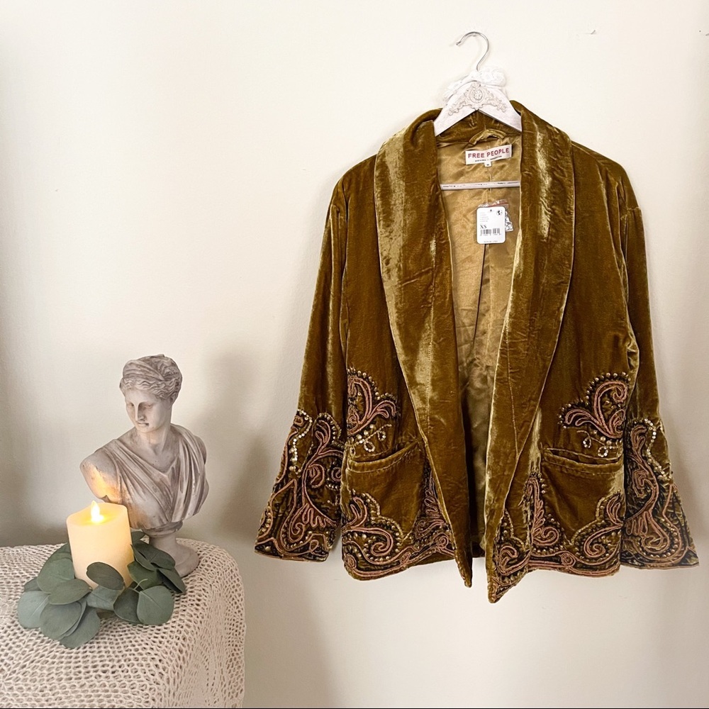 NWT Free People Starlight Velvet Jacket